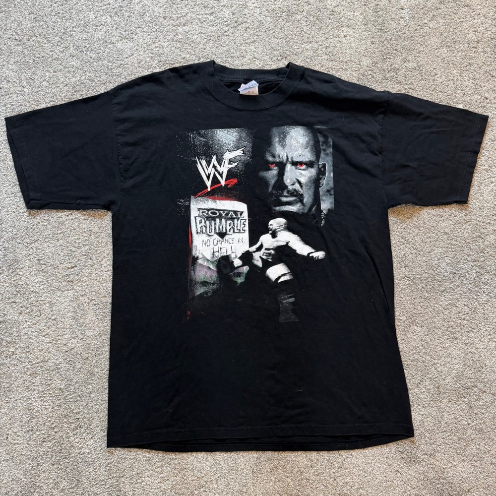 Vintage 1999 WWF Royal Rumble T Shirt XL Stone Cold No Chance In Hell Black Tee